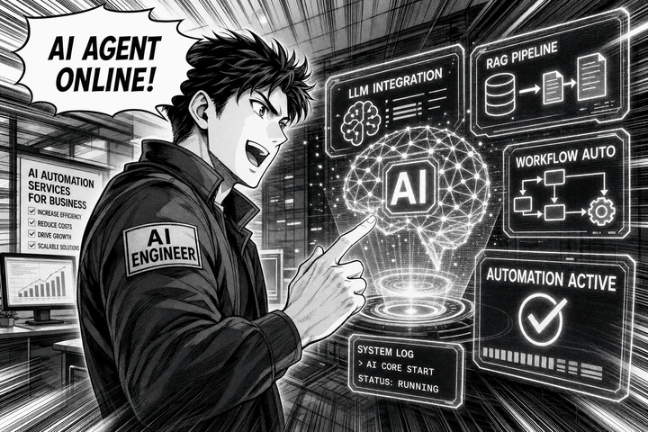 Manga illustration for AI and automation