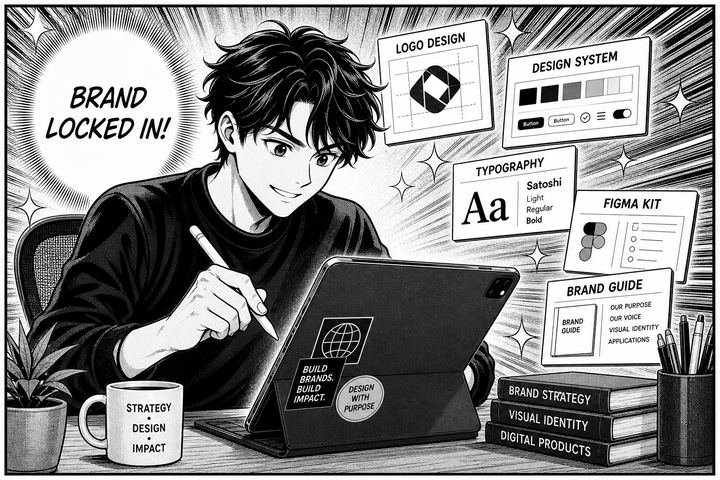 Manga illustration for identity and branding