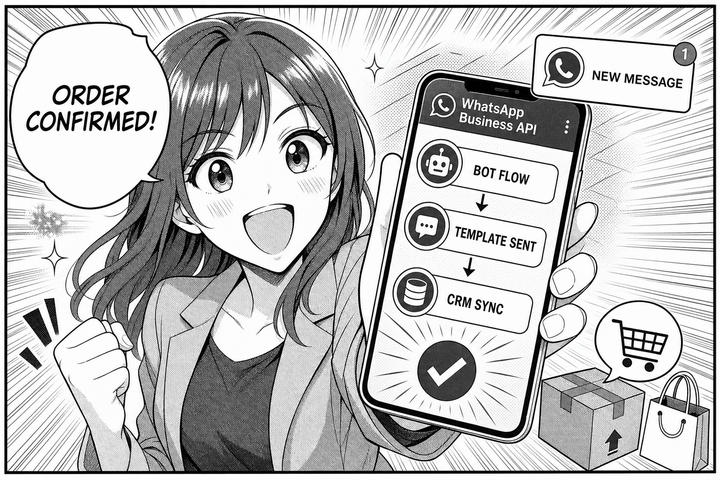 Manga illustration for WhatsApp API